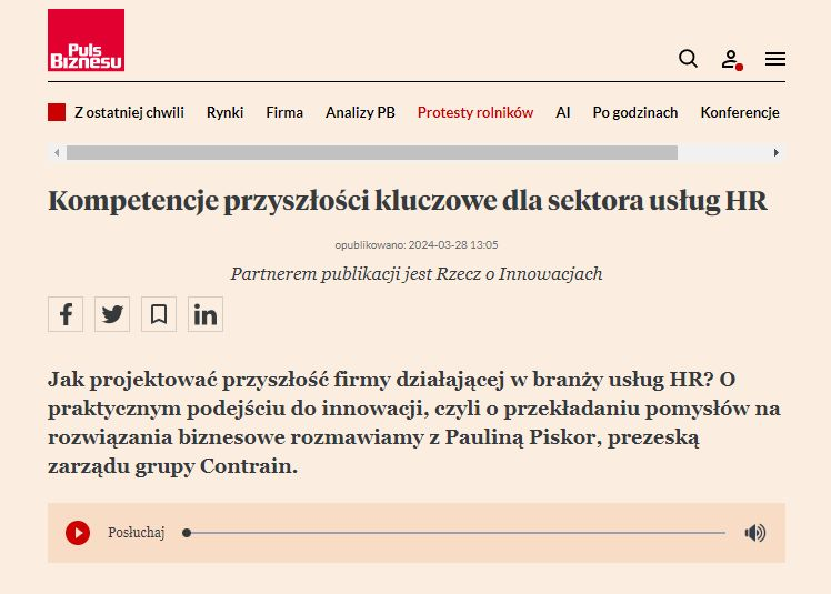 Kompetencje przyszłości kluczowe dla sektora usług HR – rozmowa z prezeską Pauliną Piskor