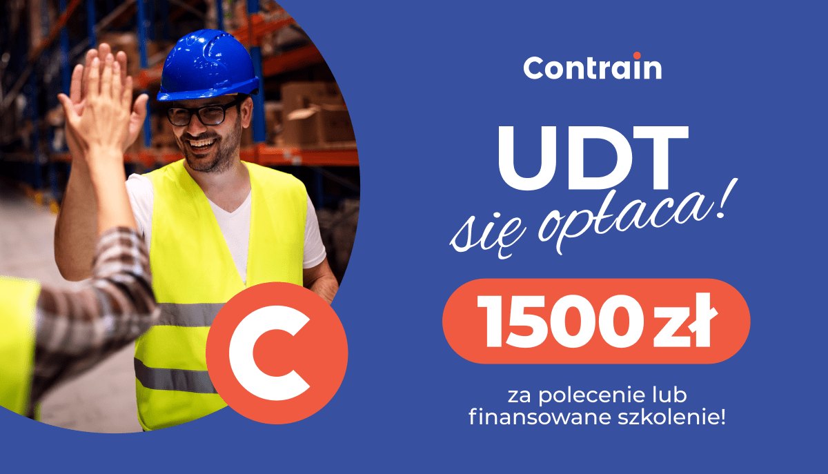 UDT się opłaca! 1500 zł za polecenie i/lub finansowane szkolenie 🚀